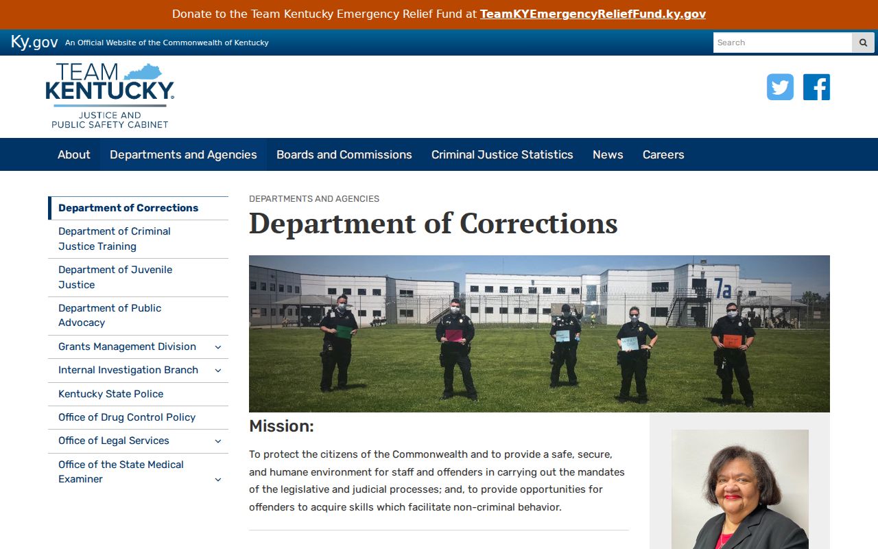 Clinton County arrest lookup source from the Kentucky Department of Corrections