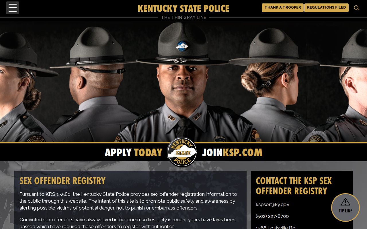 Clinton County sex offender registry guidance and alert tools from Kentucky State Police
