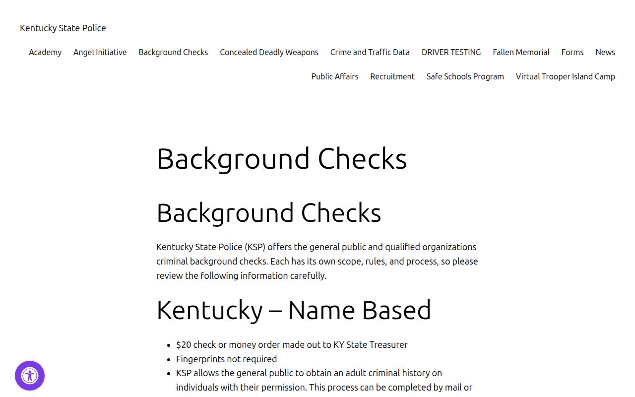 Clinton County criminal history Kentucky State Police check options